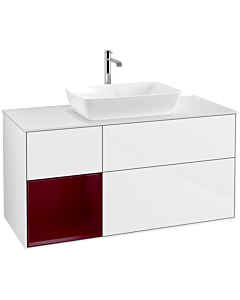 Villeroy und Boch Finion Villeroy und Boch Finion F821HBGF 120cm, cover plate white matt, shelves Peony matt lacquer, glossy white lacquer