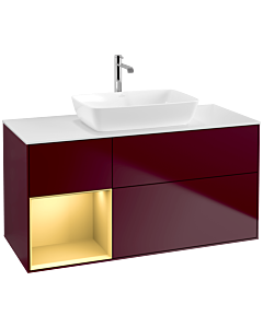 Villeroy und Boch Finion Villeroy und Boch Finion F821HFHB 120cm, cover plate white matt, shelves gold matt lacquer, Peony Matt