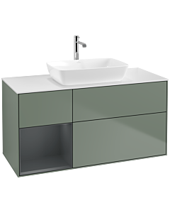 Villeroy und Boch Finion Villeroy und Boch Finion F821HGGM 120cm, cover plate white matt, shelves midnight matt lacquer, Olive Matt Lacquer