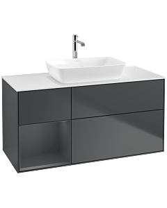 Villeroy und Boch Finion Villeroy und Boch Finion F821HGHG 120cm, cover plate white matt, shelves Midnight matt lacquer, Midnight Blue Matt Lacquer
