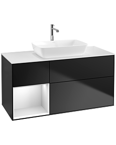 Villeroy und Boch Finion Villeroy und Boch Finion F821MTPD 120cm, cover plate white matt, shelves white matt lacquer, black matt lacquer
