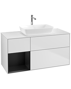 Villeroy und Boch Finion Villeroy und Boch Finion F821PDMT 120cm, cover plate white matt, shelves black matt lacquer, white matt lacquer