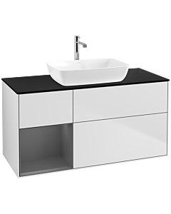 Villeroy und Boch Finion Villeroy und Boch Finion F822GKMT 120cm, cover plate black matt, shelves anthracite matt lacquer, white matt lacquer