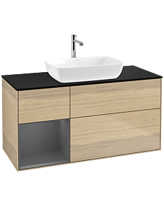 Villeroy und Boch Finion Villeroy und Boch Finion F822GKPC 120cm, cover plate black matt, shelves anthracite matt lacquer, Oak Veneer