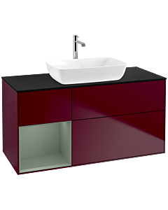 Villeroy und Boch Finion Villeroy und Boch Finion F822GMHB 120cm, cover plate black matt, shelves olive matt lacquer, Peony Matt