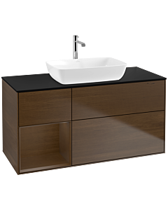 Villeroy und Boch Finion Villeroy und Boch Finion F822GNGN 120cm, cover plate black matt, shelves Walnut Veneer , Walnut Veneer veneer