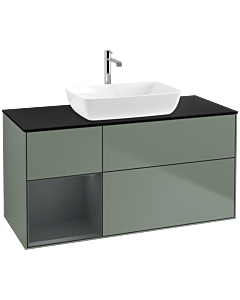Villeroy und Boch Finion Villeroy und Boch Finion F822HGGM 120cm, cover plate black matt, shelves midnight matt lacquer, Olive Matt Lacquer