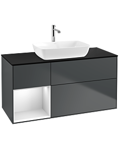 Villeroy und Boch Finion Villeroy und Boch Finion F822MTHG 120cm, cover plate black matt, shelves white matt lacquer, midnight Blue Matt Lacquer