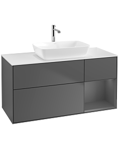 Villeroy und Boch Finion Villeroy und Boch Finion F831GKGK 120cm, cover plate white matt, shelves anthracite matt lacquer, anthracite matt