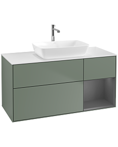 Villeroy und Boch Finion Villeroy und Boch Finion F831GKGM 120cm, cover plate white matt, shelves anthracite matt lacquer, Olive Matt Lacquer