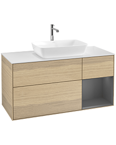 Villeroy und Boch Finion Villeroy und Boch Finion F831GKPC 120cm, cover plate white matt, shelves anthracite matt lacquer, Oak Veneer