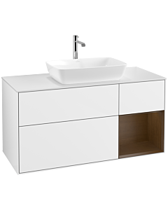 Villeroy und Boch Finion Villeroy und Boch Finion F831GNGF 120cm, cover plate white matt, shelves Walnut Veneer , glossy white lacquer