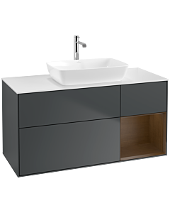 Villeroy und Boch Finion Villeroy und Boch Finion F831GNHG 120cm, cover plate white matt, shelves Walnut Veneer , midnight Blue Matt Lacquer