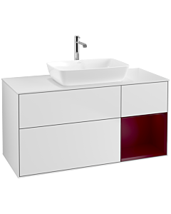 Villeroy und Boch Finion Villeroy und Boch Finion F831HBMT 120cm, cover plate white matt, shelves Peony matt lacquer, white matt lacquer