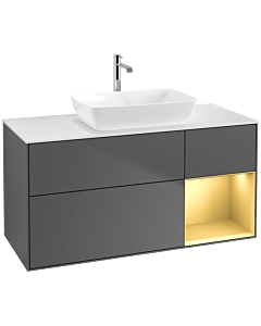 Villeroy und Boch Finion Villeroy und Boch Finion F831HFGK 120cm, cover plate white matt, shelves gold matt lacquer, anthracite matt