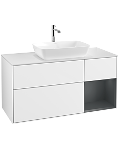 Villeroy und Boch Finion Villeroy und Boch Finion F831HGGF 120cm, cover plate white matt, shelves midnight matt lacquer, glossy white lacquer