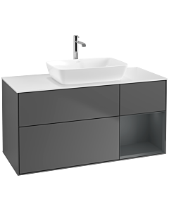 Villeroy und Boch Finion Villeroy und Boch Finion F831HGGK 120cm, cover plate white matt, shelves midnight matt lacquer, anthracite matt