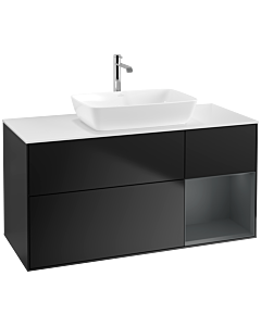 Villeroy und Boch Finion Villeroy und Boch Finion F831HGPD 120cm, cover plate white matt, shelves midnight matt lacquer, black matt lacquer