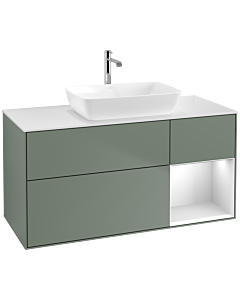 Villeroy und Boch Finion Villeroy und Boch Finion F831MTGM 120cm, cover plate white matt, shelves white matt lacquer, Olive Matt Lacquer