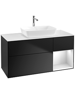 Villeroy und Boch Finion Villeroy und Boch Finion F831MTPD 120cm, cover plate white matt, shelves white matt lacquer, black matt lacquer
