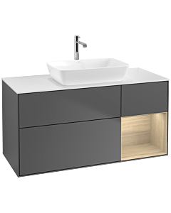 Villeroy und Boch Finion Villeroy und Boch Finion F831PCGK 120cm, cover plate white matt, shelves Oak Veneer , anthracite matt