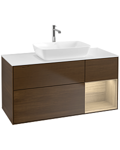 Villeroy und Boch Finion Villeroy und Boch F831PCGN 120cm, plaque de finition blanc mat, étagères Oak Veneer , placage Oak Veneer