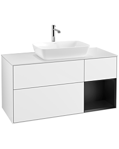 Villeroy und Boch Finion Villeroy und Boch Finion F831PDGF 120cm, cover plate white matt, shelves black matt lacquer, glossy white lacquer