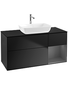Villeroy und Boch Finion Villeroy und Boch Finion F832GKPD 120cm, cover plate black matt, shelves anthracite matt lacquer, black matt lacquer