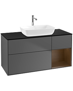 Villeroy und Boch Finion Villeroy und Boch Finion F832GNGK 120cm, cover plate black matt, shelves Walnut Veneer , anthracite matt