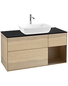Villeroy und Boch Finion Villeroy und Boch Finion F832GNPC 120cm, cover plate black matt, shelves Walnut Veneer , Oak Veneer