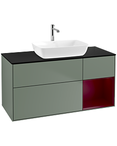 Villeroy und Boch Finion Villeroy und Boch Finion F832HBGM 120cm, cover plate black matt, shelves Peony matt lacquer, Olive Matt Lacquer