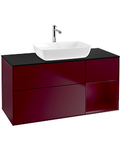 Villeroy und Boch Finion Villeroy und Boch Finion F832HBHB 120cm, cover plate black matt, shelves Peony matt lacquer, Peony Matt