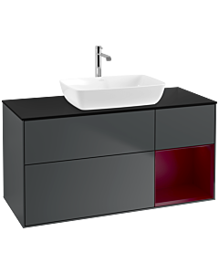 Villeroy und Boch Finion Villeroy und Boch Finion F832HBHG 120cm, cover plate black matt, shelves Peony matt lacquer, midnight Blue Matt Lacquer