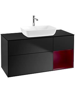 Villeroy und Boch Finion Villeroy und Boch Finion F832HBPD 120cm, cover plate black matt, shelves Peony matt lacquer, black matt lacquer