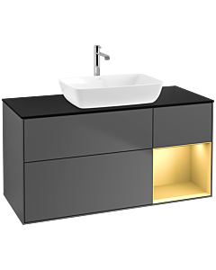 Villeroy und Boch Finion Villeroy und Boch Finion F832HFGK 120cm, cover plate black matt, shelves gold matt lacquer, anthracite matt