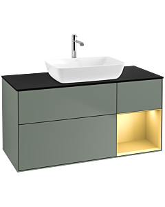 Villeroy und Boch Finion Villeroy und Boch Finion F832HFGM 120cm, cover plate black matt, shelves gold matt lacquer, Olive Matt Lacquer