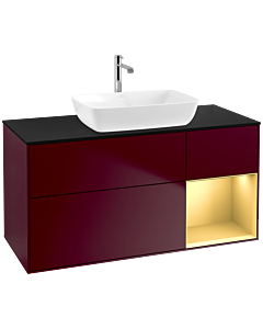 Villeroy und Boch Finion Villeroy und Boch Finion F832HFHB 120cm, cover plate black matt, shelves gold matt lacquer, Peony Matt