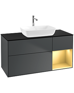 Villeroy und Boch Finion Villeroy und Boch Finion F832HFHG 120cm, cover plate black matt, shelves gold matt lacquer, midnight Blue Matt Lacquer