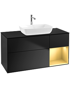 Villeroy und Boch Finion Villeroy und Boch Finion F832HFPD 120cm, cover plate black matt, shelves gold matt lacquer, black matt lacquer