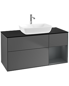 Villeroy und Boch Finion Villeroy und Boch Finion F832HGGK 120cm, cover plate black matt, shelves midnight matt lacquer, anthracite matt