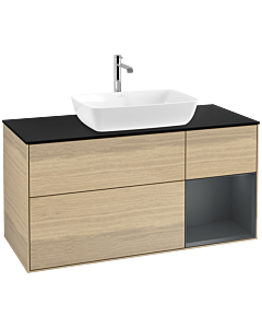 Villeroy und Boch Finion Villeroy und Boch Finion F832HGPC 120cm, cover plate black matt, shelves midnight matt lacquer, Oak Veneer