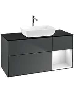 Villeroy und Boch Finion Villeroy und Boch Finion F832MTHG 120cm, cover plate black matt, shelves white matt lacquer, midnight Blue Matt Lacquer