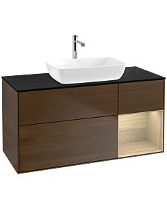 Villeroy und Boch Finion Villeroy und Boch Finion F832PCGN 120cm, cover plate black matt, shelves Oak Veneer , Oak Veneer veneer