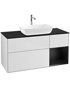 Villeroy und Boch Finion Villeroy und Boch Finion F832PDMT 120cm, cover plate black matt, shelves black matt lacquer, white matt lacquer