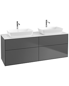 Villeroy und Boch Finion Waschtischunterschrank F84100GK 160x60,3cm, Abdeckplatte white matt, Anthracite matt