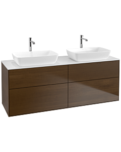 Villeroy und Boch Finion Waschtischunterschrank F84100GN 160x60,3cm, Abdeckplatte white matt, Walnut veneer