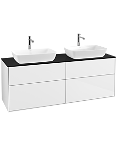 Villeroy und Boch Finion Waschtischunterschrank F84200GF 160x60,3cm, Abdeckplatte black matt, Glossy white lacquer