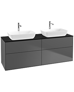 Villeroy und Boch Finion Waschtischunterschrank F84200GK 160x60,3cm, Abdeckplatte black matt, Anthracite matt