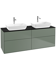 Villeroy und Boch Finion Waschtischunterschrank F84200GM 160x60,3cm, Abdeckplatte black matt, Olive Matt Lacquer