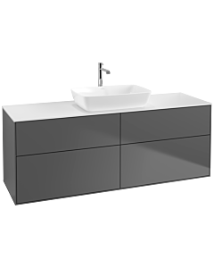 Villeroy und Boch Finion Waschtischunterschrank F85100GK 160x60,3cm, Abdeckplatte white matt, Anthracite matt